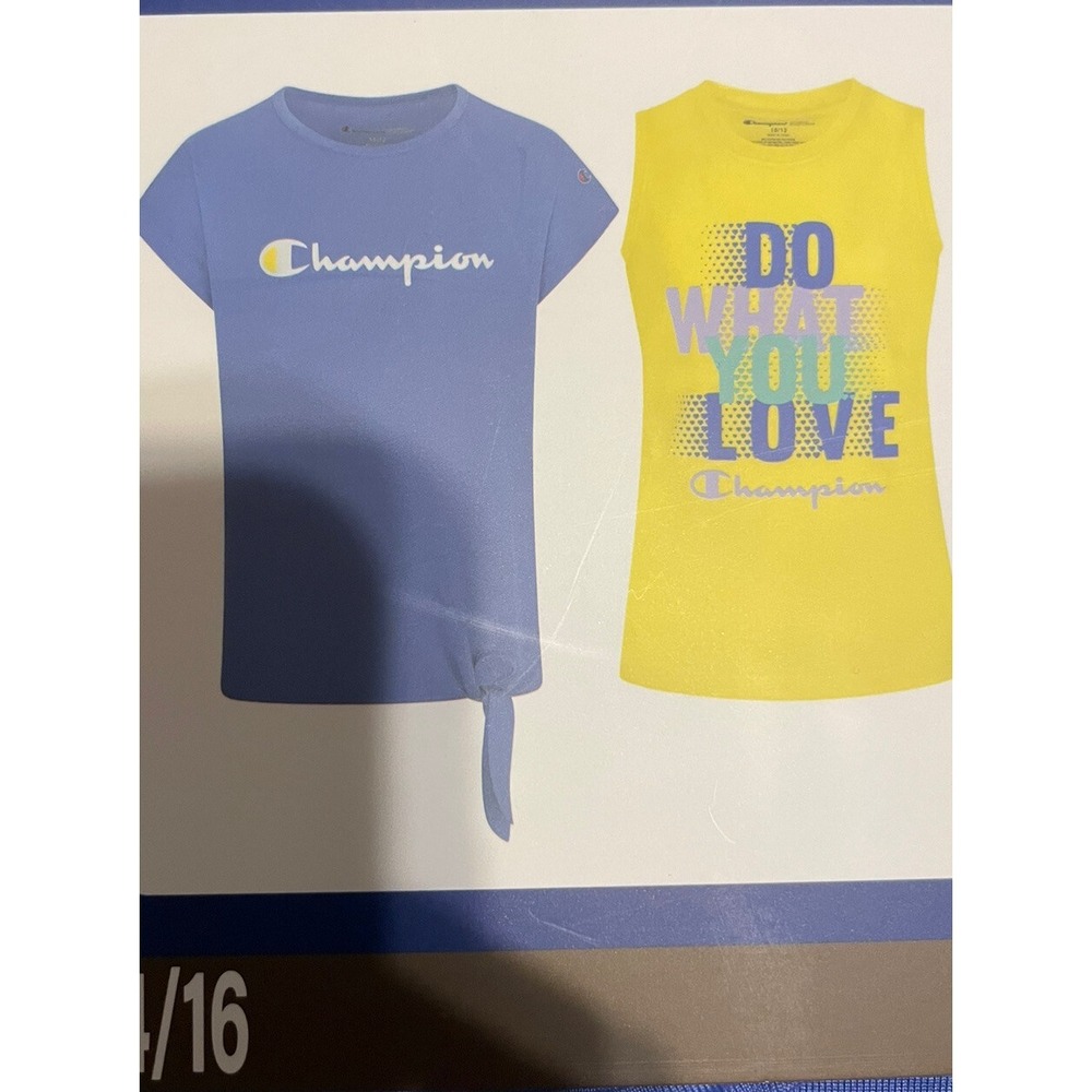 Champion Girls 2 Pack Tees Size 5/6 Green/Purple